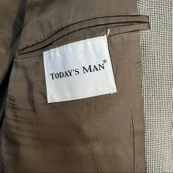 Colours by Alexander Julian Houndstooth Sport Coat Blazer in Cream Size 41 - Picture 7 of 10